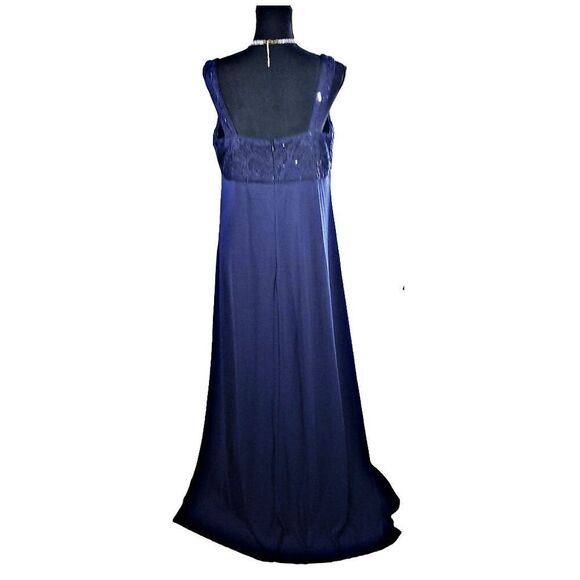 RM Richards Royal Blue Sequin Bodice Sleeveless Long Lined Formal Dress Size 14W - Picture 3 of 9